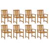 Day and Night - Day and Night Garden Chairs 8 Units Solid Teak Wood