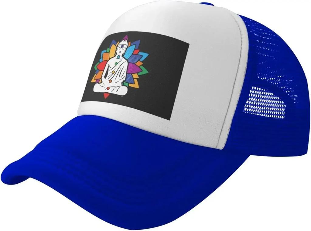 Buddha Chakra Meditation Trucker Hat  Mesh Baseball Snapback Cap for Unisex Or Women Outdoors