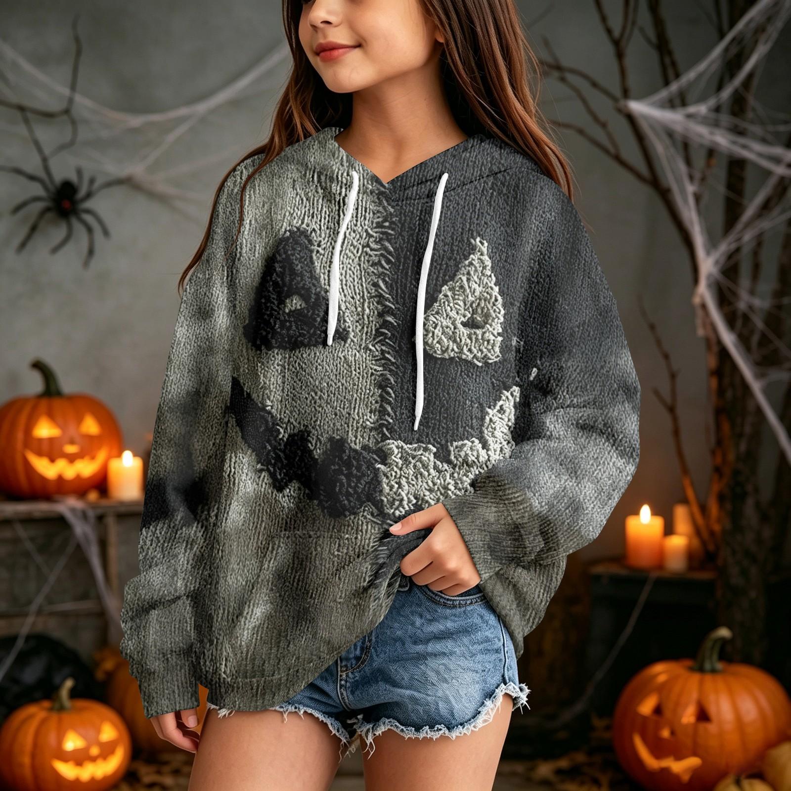 Kids Halloween Printed Hoodie Casual Pullover Sweatshirt for Party and Daily Wear 100