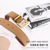 Womens Genuine Leather Thin Belt With Zinc Alloy Pin Buckle Minimalist Style Coats Dresses Casual Office Wear