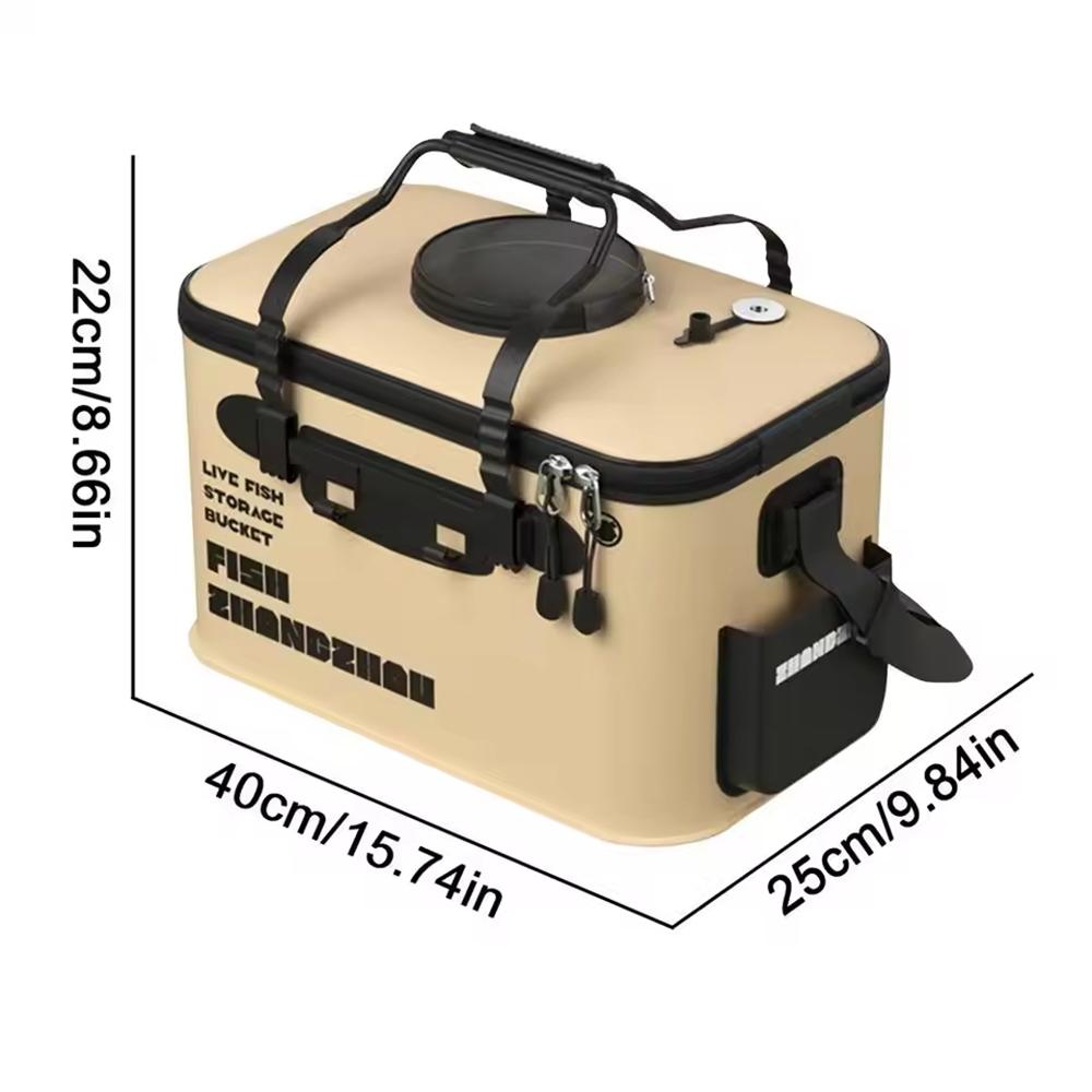 Foldable Live Fish Bucket Fishing Bucket Outdoor Multifunctional EVA Fishing Bag Live Fish Bait Bucket Wild Organizing Bag