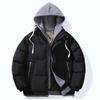 Autumn and Winter New Cotton-padded Men's Thickened Warm Hooded Casual Men's Cotton-padded Jacket Fake Two Trendy Brand Jackets Men