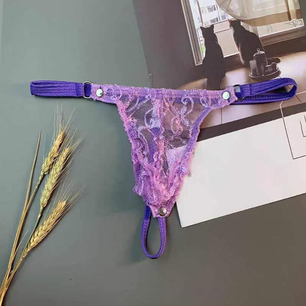 Krajkové spodní prádlo Pánské Sissy Thong G-String Bulge Pouch Kalhotky Bikiny Kalhotky