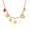 GEMCHIC Women's Ocean Beach Vacation Stainless Steel Necklace with Seashell and Sun Charms