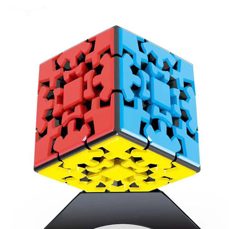 Gear Cube Speed 3x3x3 Smooth Turning Stickerless Professional Puzzle Sensory Quiet Fidget Toys For Kids Adults Educational Gifts