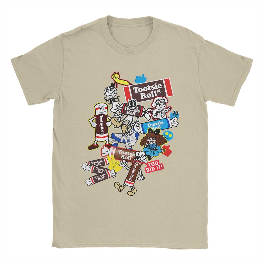 Tootsie Roll History of Tootsie Rolls Stickers Candy T Shirt Summer Cotton T-Shirts For Men's Casual Tshirt Short Sleeve Tops