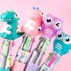 3 Pcs Cartoon Mini Four-color Ballpoint Pen Cute Portable 4-color Ball Pens Student Hand Account Multi-color School Stationery
