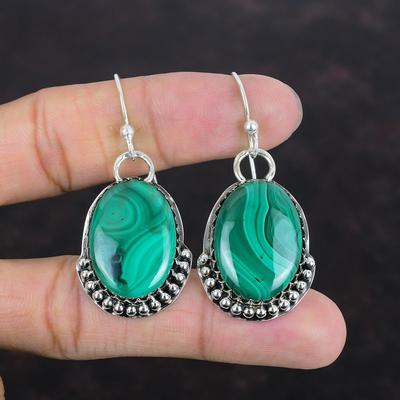 Malachite Earring Gemstone Earrings 925 Sterling Silver Earring Latest Design Jewelry Handmade Drop Earring Malachite Jewelry Gifts For Mom