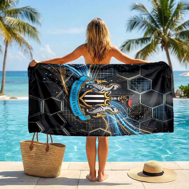 Asciugamano da Spiaggia Calcio Newcastle United Morbido Microfibra Asciugamano Estivo Asciugatura Rapida Assorbente per Spiaggia Piscina Viaggio