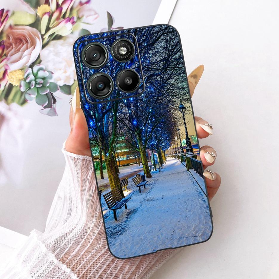 Für Motorola Moto G17 Power Case Moto G15 Niedliche Katze Blumen Bemalte Hülle Weiche TPU Handyhülle Für Motorola G15 Power MotoG17 Taschen