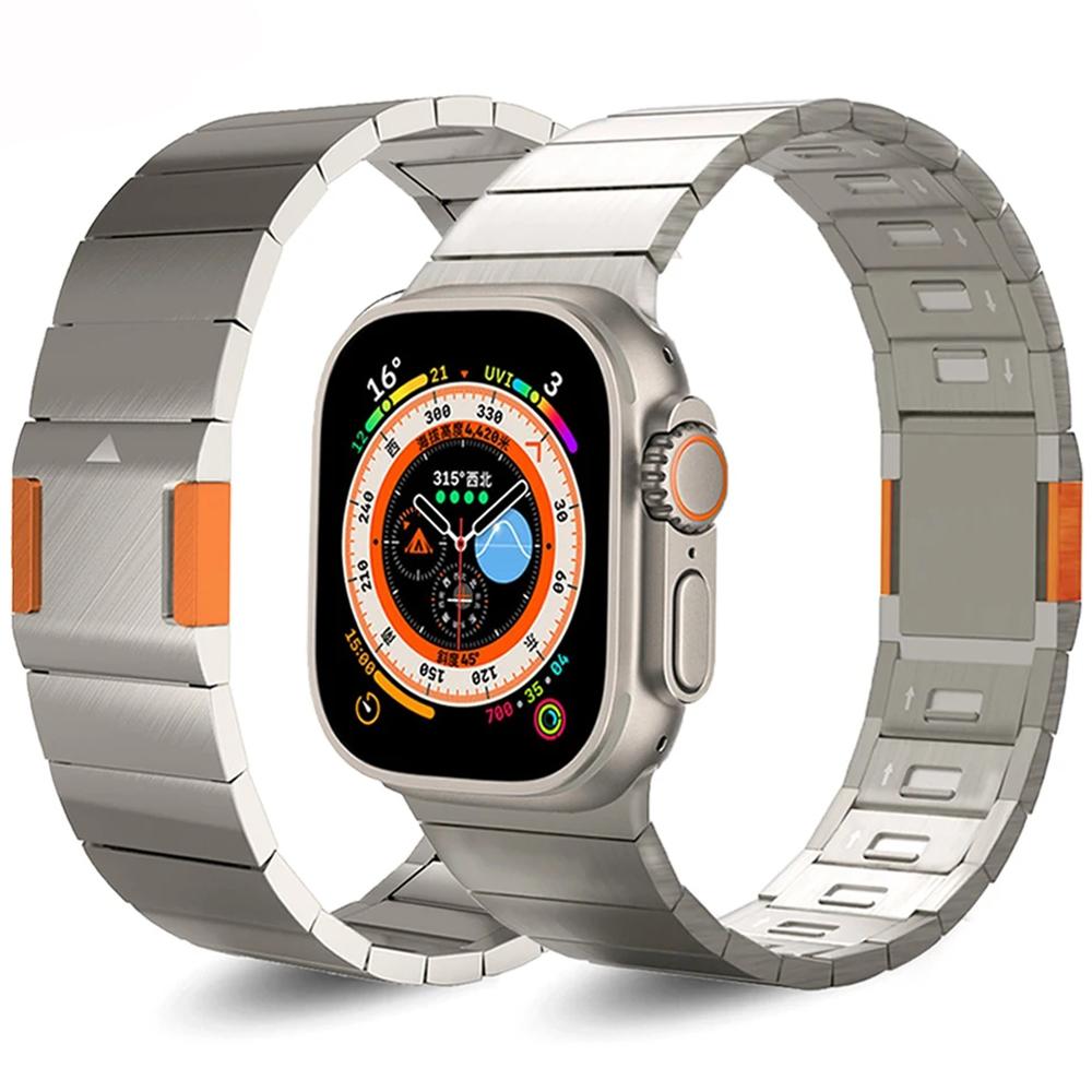 

Класичний браслет-ланка з нержавіючої сталі для ремінця Apple Watch 46 мм 44 45 мм Ultra 49 мм металевий магнітний ремінець IWatch Series 10 9 8 7 6 40 41 мм 42mm 44mm 45mm 49mm