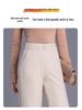 Women's 2025 Winter High-Waisted Woolen Silk Cotton Wide-Leg Pants: Loose, Warm, Drape, Hip-Covering Straight-Leg Design