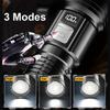 Rechargeable LED Flashlight Zoomable Torch with LCD Display 3 Modes Waterproof High Power Hand Light Outdoor Wilderness Camping
