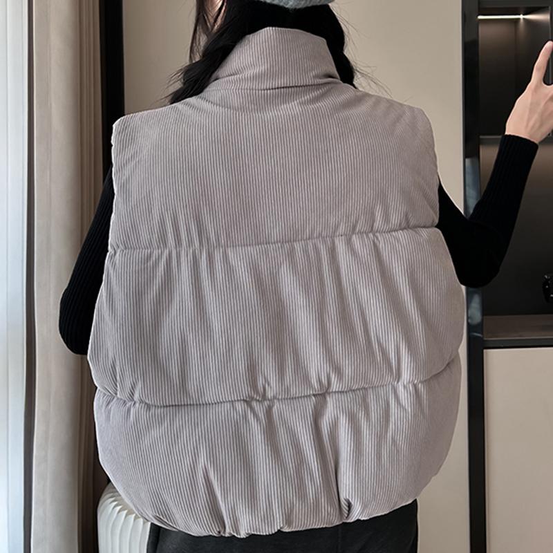 Fashion Winter Sleeveless Vest Woman Warm Outerwears Casual Thick Women's Jackets