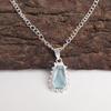 Coffin Sky Blue Topaz Stone 925 Sterling Silver Daughter Gift Birthday Pendant PP-54-5