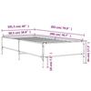 VidaXL Cadre de lit sonoma gris 100x200 cm bois d'ingénierie et métal, lit, lit d’invités, lit simple, meuble de chambre à 844964