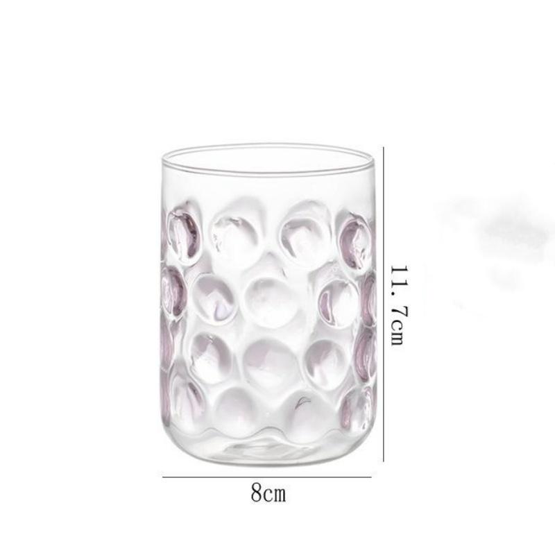 BRCreative Polka Dot Glassware Juice Red Wine Glasses Drinking Glasses Rise-and-fall Wave Points Coffee Mug Cocktail GlassEY