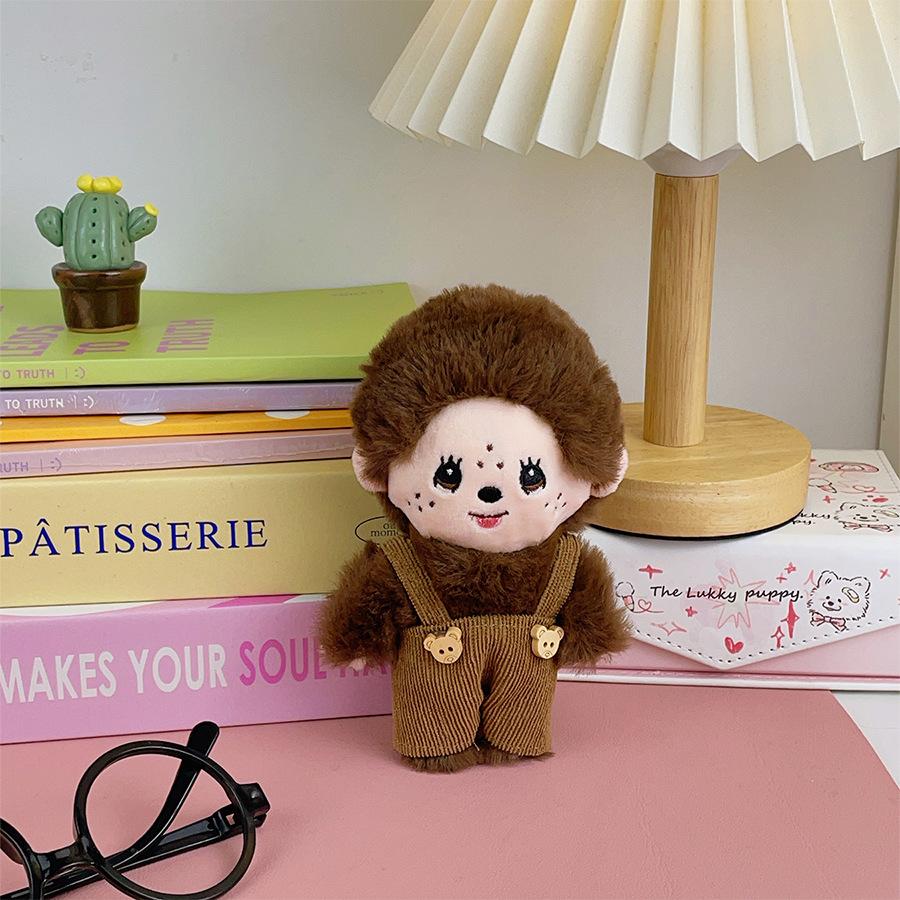 Cartoon Monkeyqi Doll Pendant Plush Toy Overalls Doll Bag Hanging Ornaments Grab Machine Doll Holiday Gift