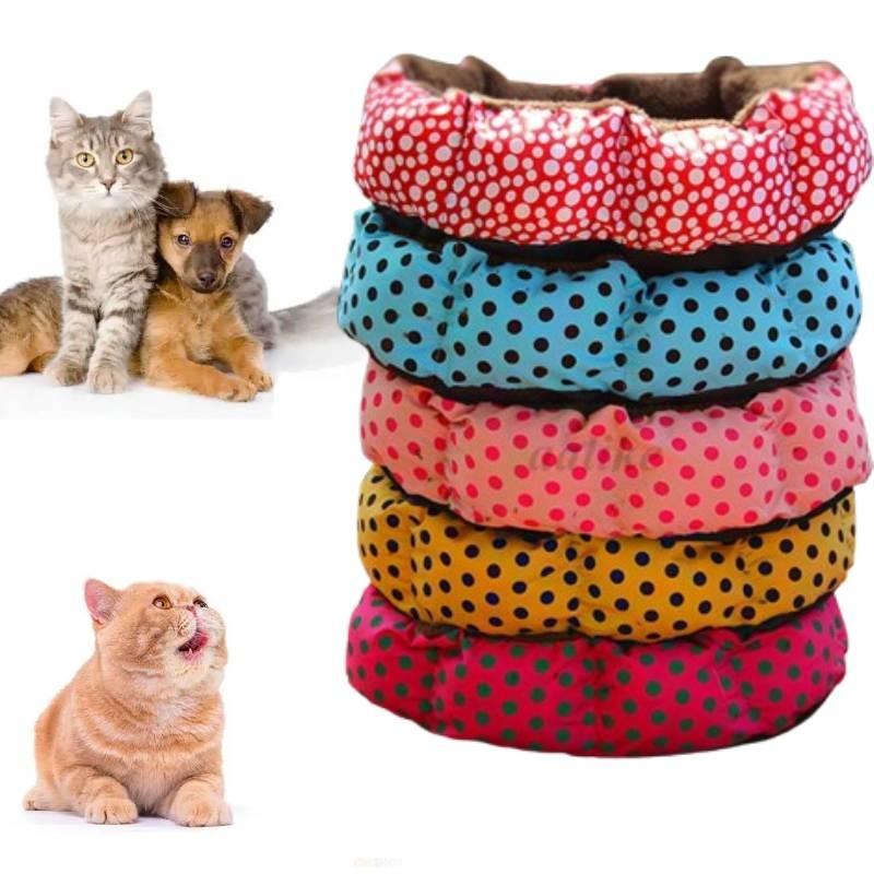 Superweiches Plüsch-Rundpunkt-Achtkant-Hundebett für Katzen und Hunde Gemütliches Waschbares Haustierhaus
