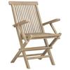 VidaXL Folding Garden Chairs 4 Pcs Grey 56x61x89 Cm Teak Wood 3155070