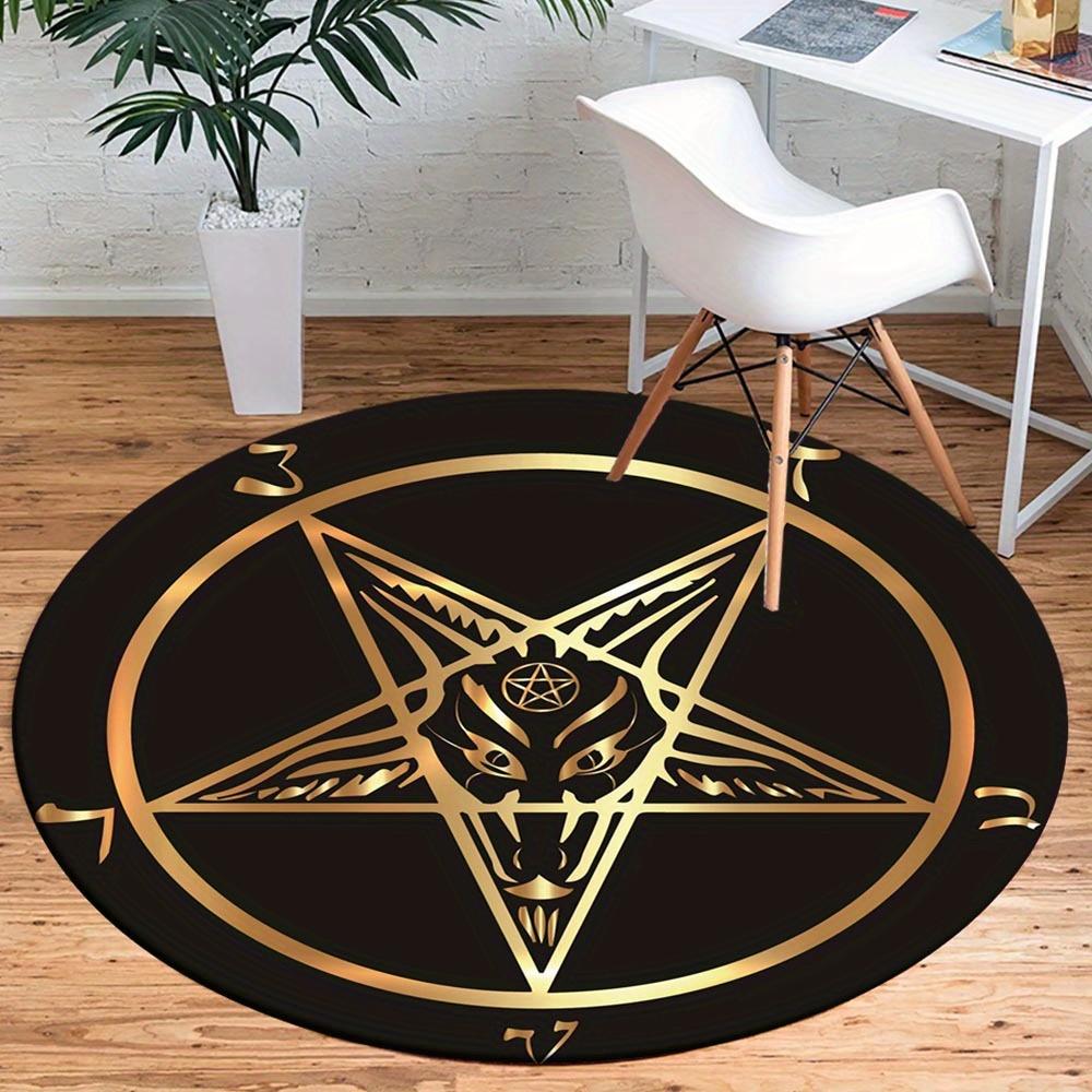 

1pc Retro 7306608890 Pattern Round Floor Mat, Non-slip for Living Room Bedroom Chair Carpets Home Decor Gifts, Home Decor Room Decor Outdoor 80cm by 80cm