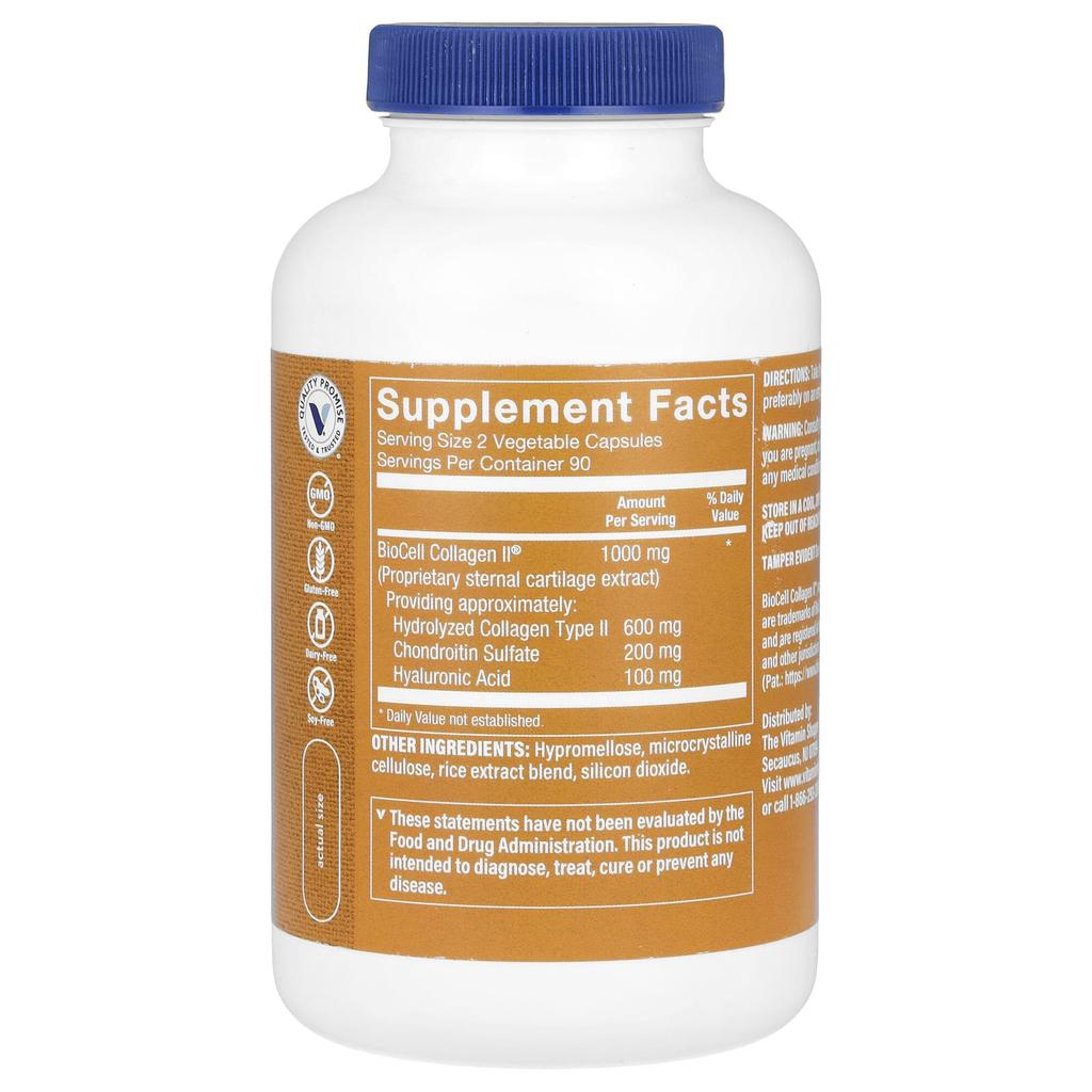 Biocell Kollagen II mit Hyaluronsäure, 180 Gemüsekapseln