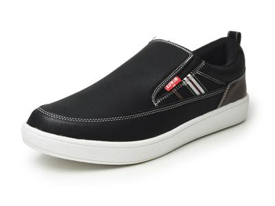 Side Cup [Edwin] Men's Slip-on Sneakers, Lightweight, Casual, Low-Cut, Gore, Insole, Non-Slip, Men's Shoes, Ed7050, Black, 25.5cm