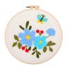 Flower Punching Needle Embroidery Set with Pattern Instruction Hoop Yarn Needle for Adult Beginner Punching Needle Set