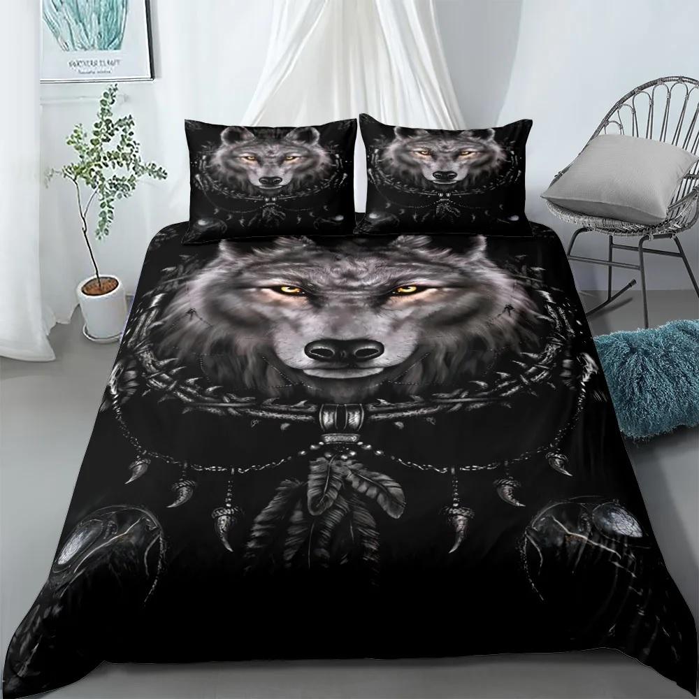 

Комплект постельного белья в индийском богемном стиле «ловец снов» с изображением волка и коричневого цвета «королева», двуспальная кровать, полный комплект постельного белья с изображением твин, односпальная кровать EU single(135x200cm)