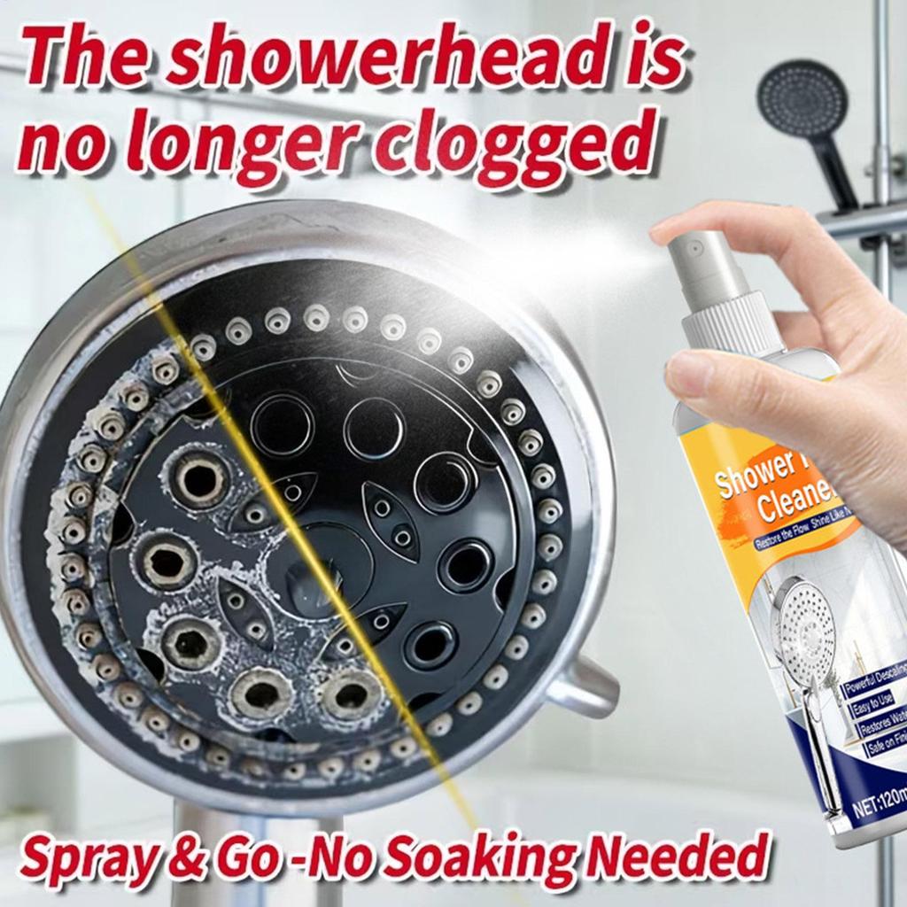 Shower Cleaner Spray 120ml Multi Purpose Bathroom Descaling Solution for Shower Head Wash Basin Faucet Soap Scum Remover
