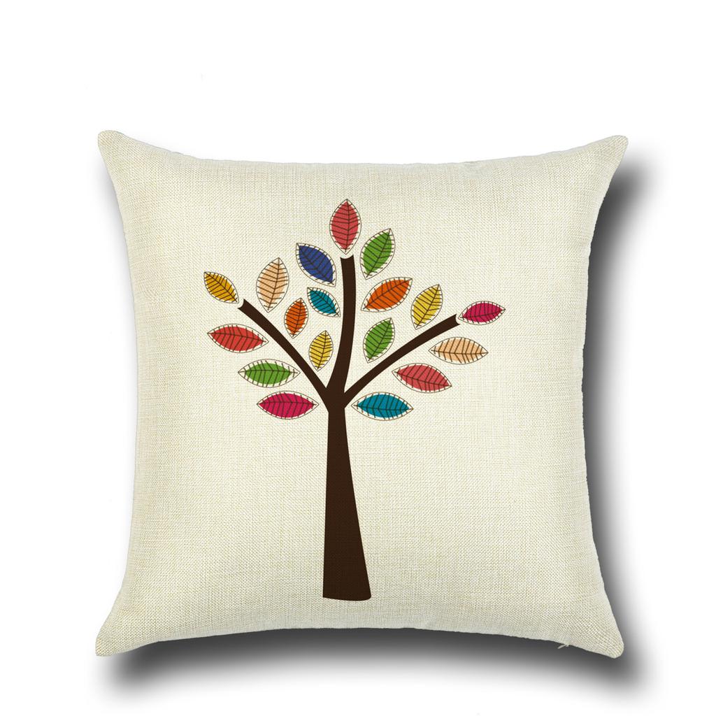 Fashionable Pillows Pastoral Fresh Cartoon Flower Tree Pattern Pillow Creative Home Pillow Case Does Not Include Core