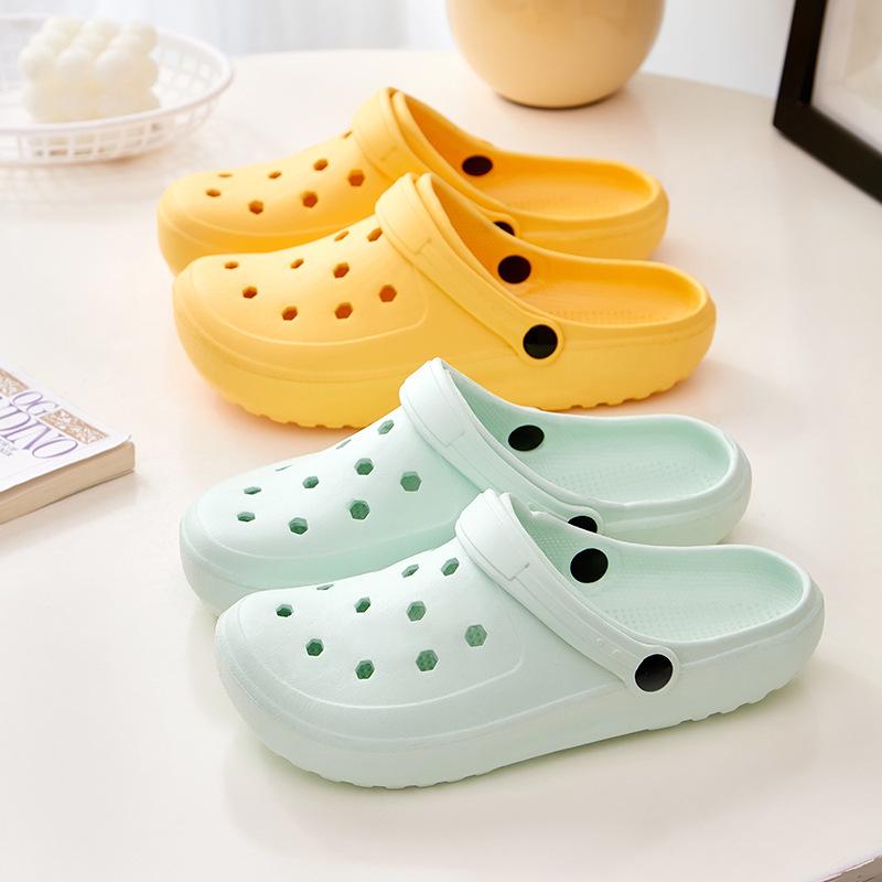 Nové dámské pantofle s uzavřenou špičkou s kresleným potiskem - Roztomilé a pohodlné letní boty pro vnitřní/venkovní nošení