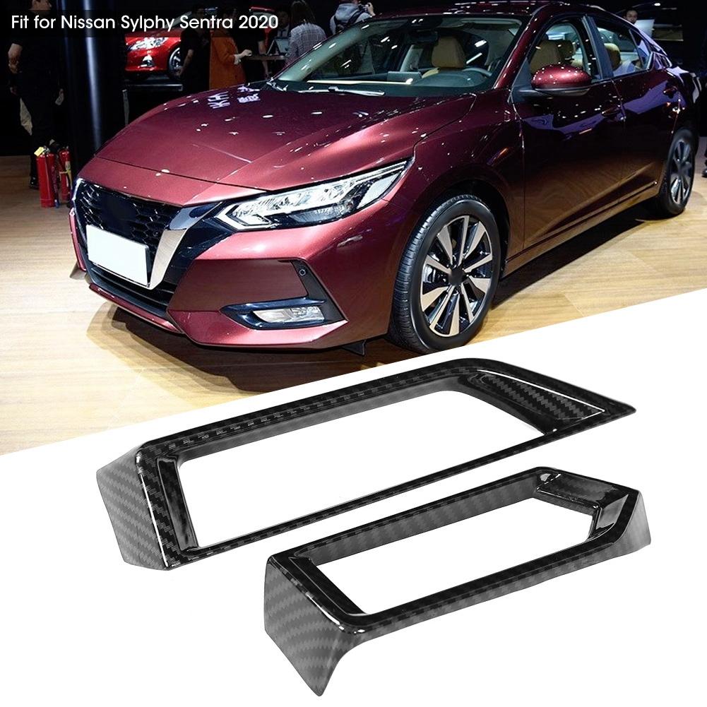 2PcsSet Carbon Fiber Style Front Side Air Vent Trim Fits for Nissan Sylphy Sentra 2020
