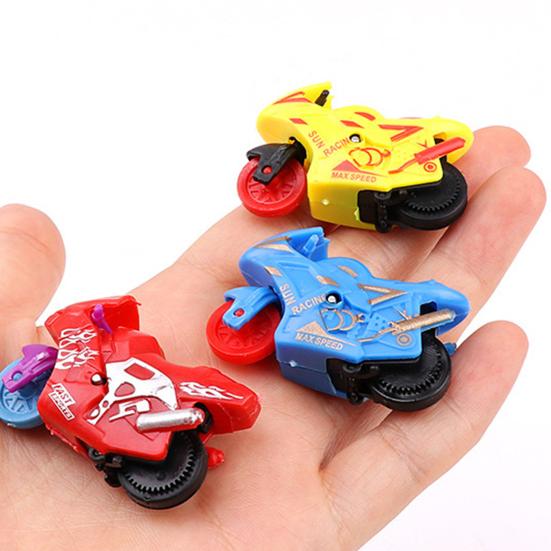 5Pcs Motorcycle Model Toys Inertia Drive Forward Mini Multicolored Battery-Free Interactive Toys Collectible Children Pull Back Cartoon Toy Vehicles