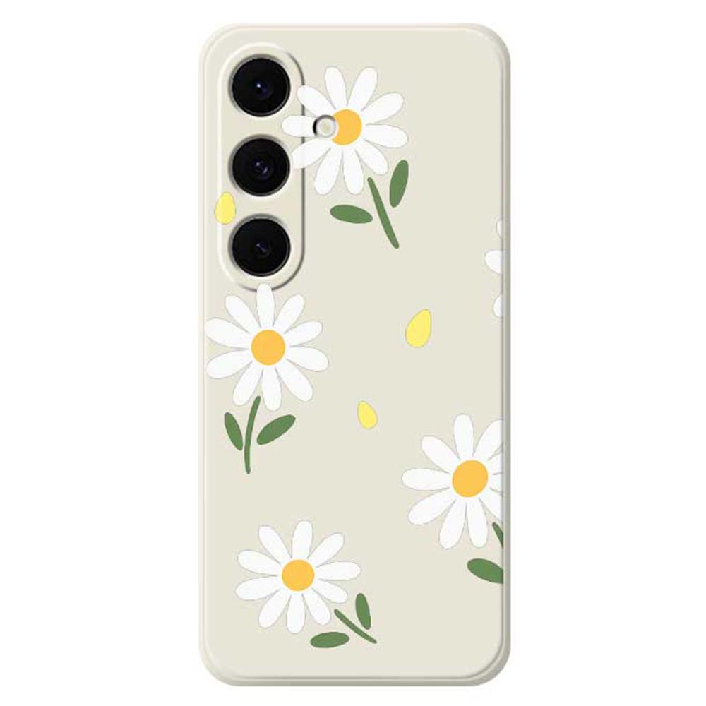 For Samsung Galaxy S25 FE Case Daisy Pattern Printing Straight Edge TPU Phone Back Cover