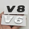 3D ABS Car Letters Logo V6 V8 Badge Sticker Rear Trunk Emblem For Volkswagen VW Phaeton Golf Mk3 Mk4 Mk5 Tiguan Atlas CC Arteon