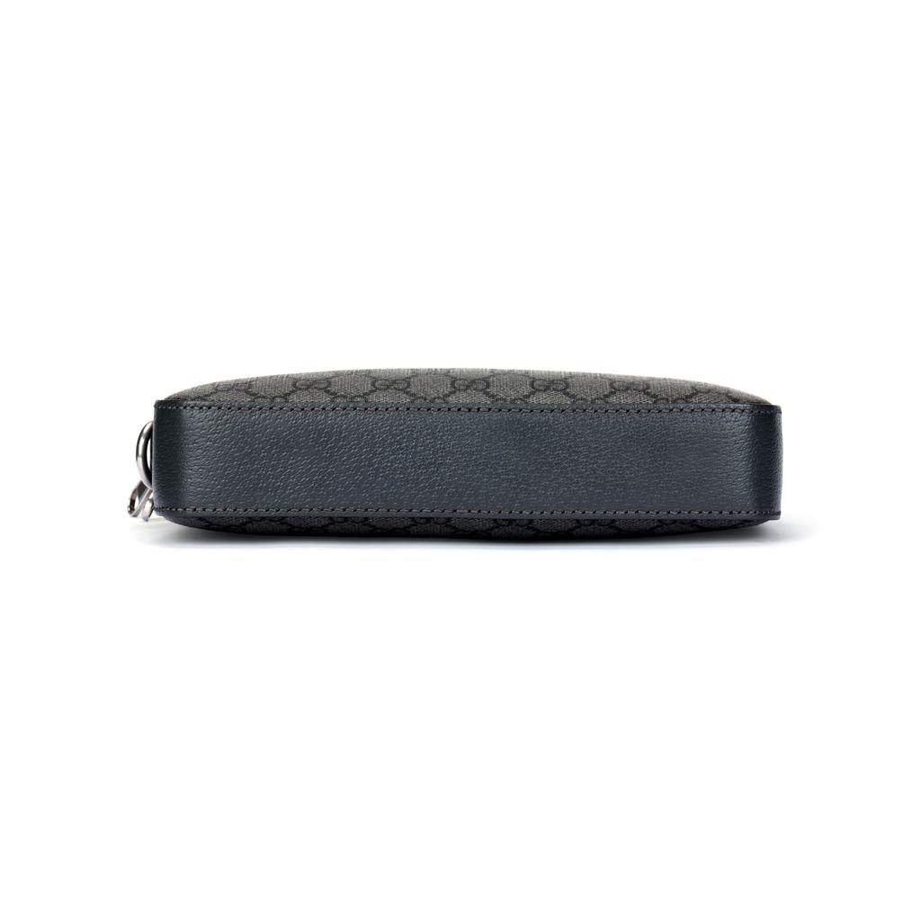 Gucci Ophidia Silver Logo Zipper Canvas And Leather Trim Crossbody Bag Men bags Gray 699439-UULHK-8576