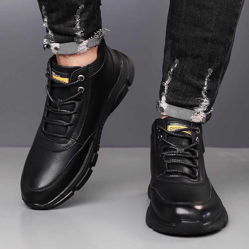 Fashion New Men's Winter Boots Low Top Casual Shoes Non-Slip Warm Snow Boots Comfortable Outdoor Walking Boots for Men Fashion Sneakers