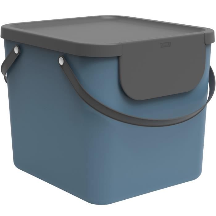 Rotho Albula Système De Séparation Des Déchets 40l Pour La Cuisine, Plastique (PP) Sans BPA, Bleu/anthracite, 40l (39,8 X 35,8 X 33,