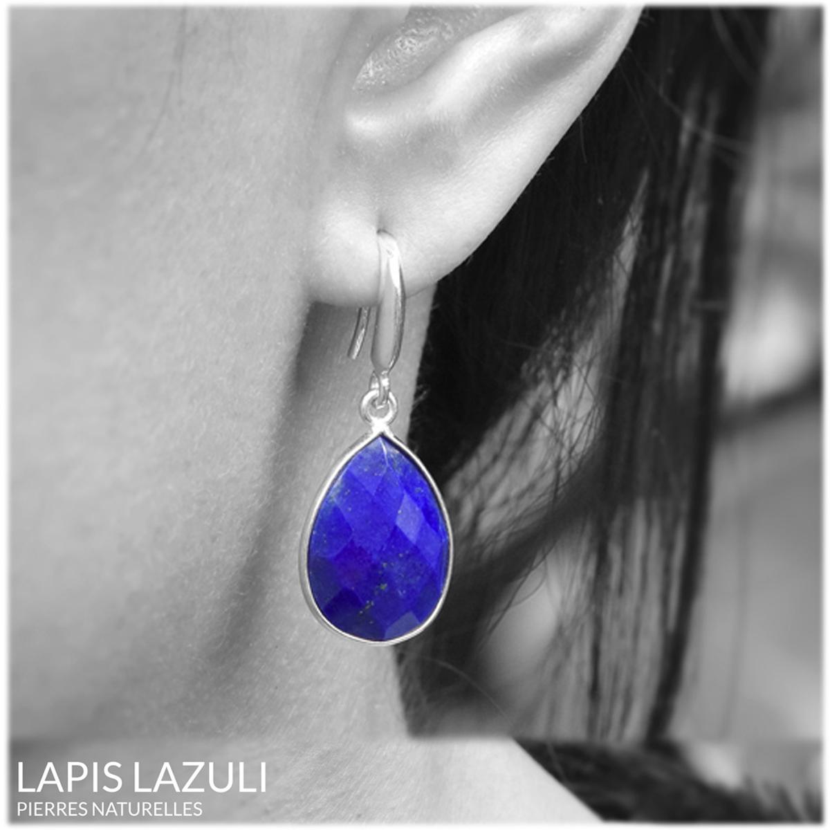 Boucles D'oreilles Goutte Bleu Clair Argenté - 17x13 Mm - Neuf Sans Emballage