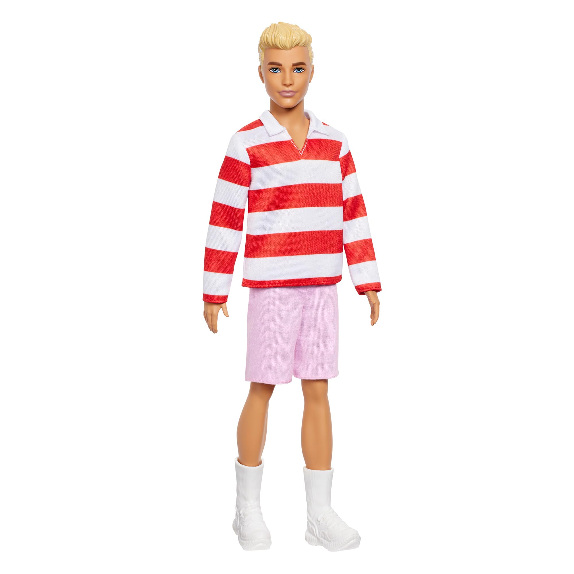 Barbie Ken Fashionista Striped Shirt Doll House Pretend Play Barbie Doll Ages Red HYV01 Dress-Up 3+
