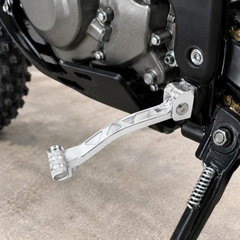 Motorcycle Transmission Gear Shifter Lever with Textured Peg and Metal Body for Replacement Installation Tasks