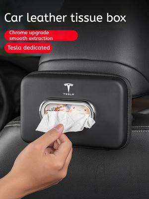 Car 3D Stereoscopic Tissue Box Seat Backrest Sun Visor Tissue Box For Model Y Model 3 Model S Model X Interior Accessories