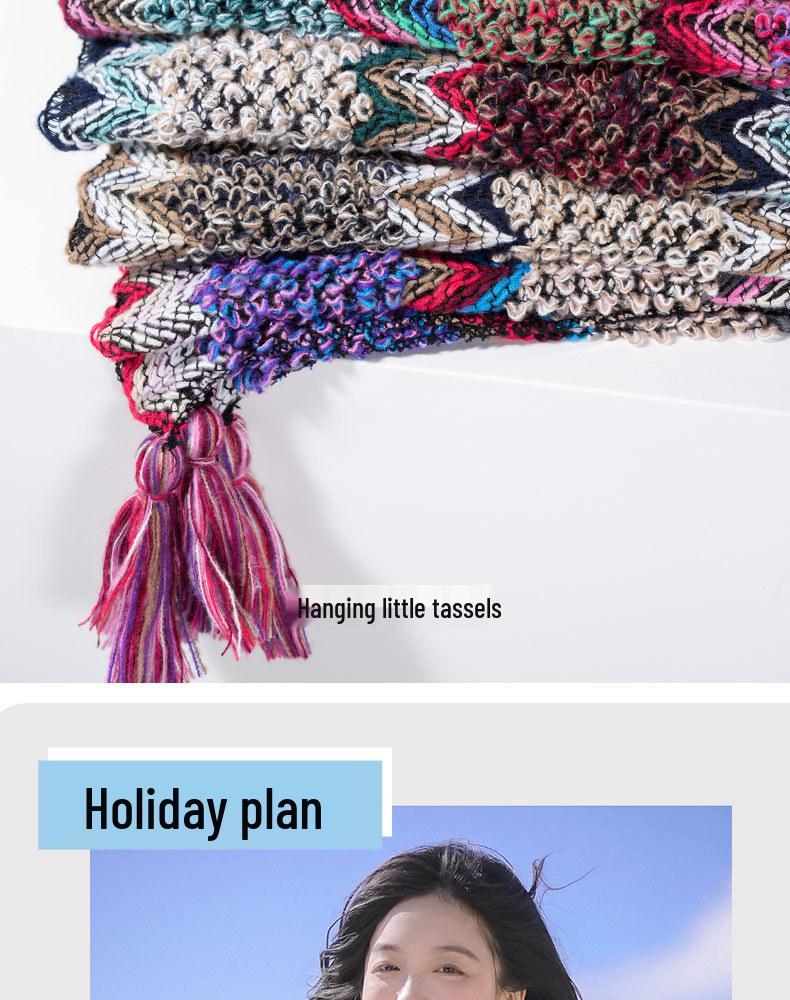 Ethnic Shawl Cape for Travel - Women's Tibetan, Xinjiang, Qinghai, Yunnan Cloak Scarf 
