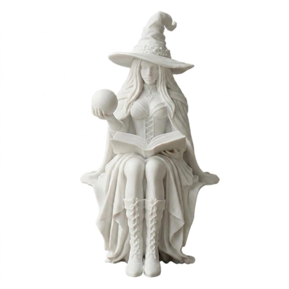 Con Palla Libro Strega di Halloween Sitter per Scaffale Palla di Cristallo Statua di Strega Decorazione per Libreria