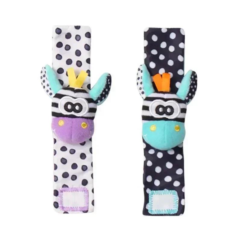 Non-Toxic 0-12 Months Baby Toy Baby Rattles Toys Animal Socks Wrist Strap +Rattle Kids Foot Socks Bug Wrist Strap Baby Socks Pacifier Toys