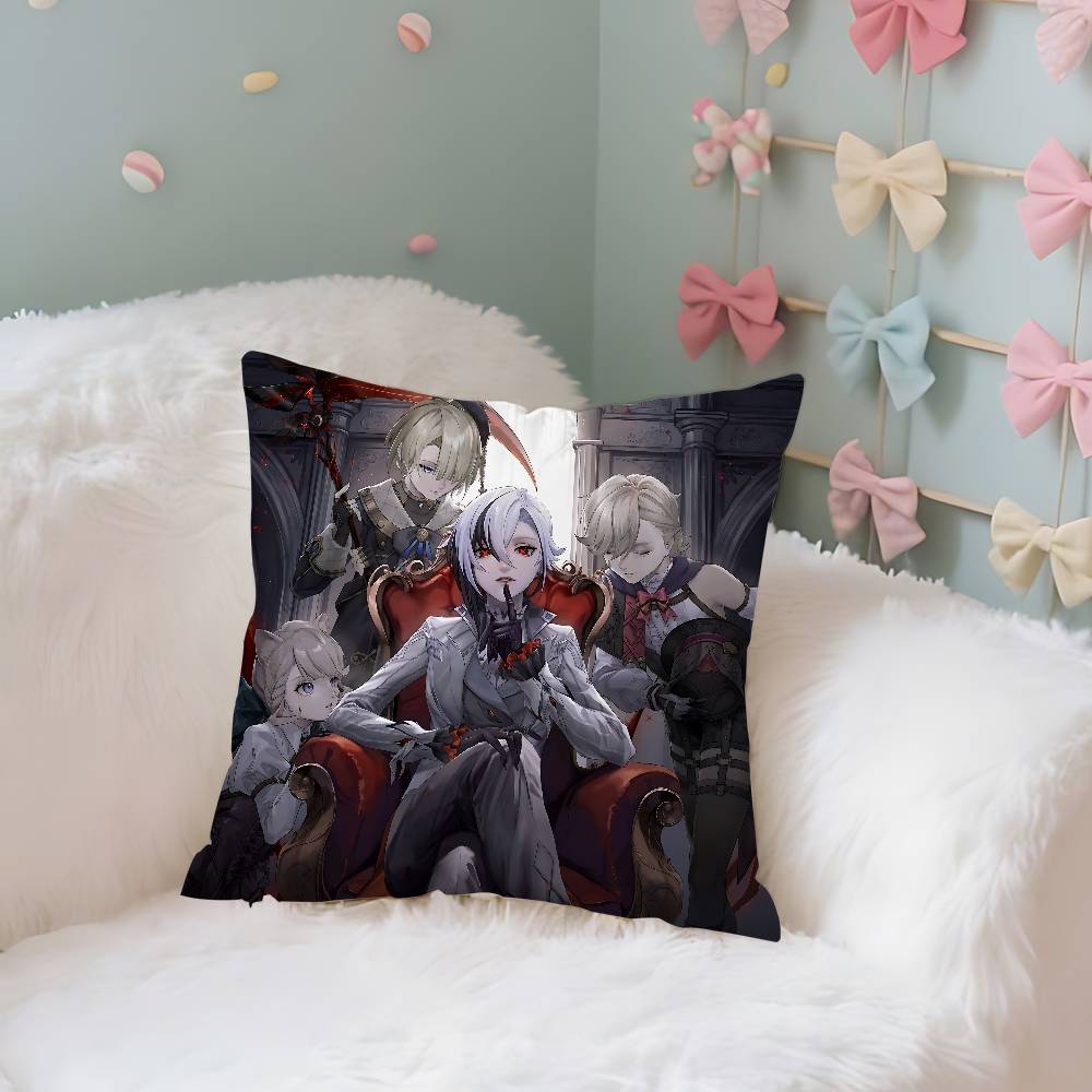 Arlecchino Genshin Impact Pillow Case Throw Pillow Cover Nordic Vintage Style Cushion Covers Home Living Room Sofa Couch Seat