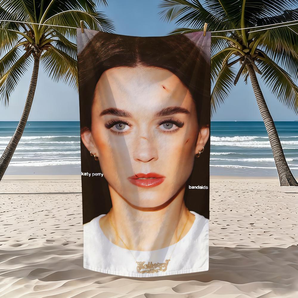 K-KatyS-ES Towel Textile Bathrobe Beach Quick-Drying Lightweight P-PerryS-ES Bandaids Singer Portable Album Camping Swim Pool