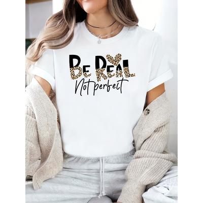 European Size BE REAL Letter Home, Leisure, Fashion, Versatile, Commuting, S,  And Comfortable S Heavyweight Pure T-shirt