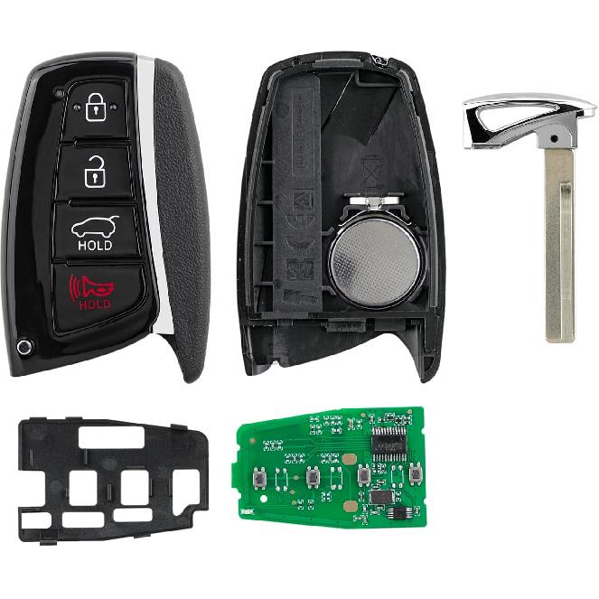 Ersatz-Fernbedienungsschlüsselanhänger Kompatibel mit Hyundai Santa Fe 2013 2014 2015 2016 2017 2018 315MHz 4 Tasten schlüsselloser Einstieg Fernbedienung Auto Smart Key(FCC-ID: